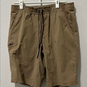 WeatherProof Tan Cargo Shorts with Black Drawstring